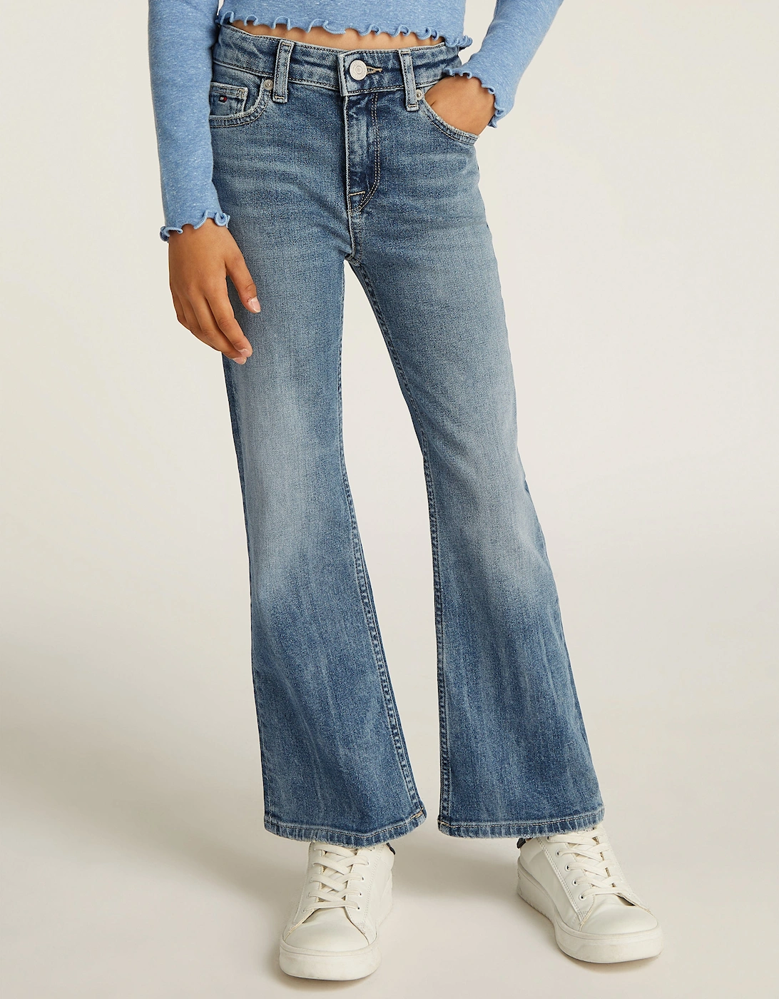 Girls Vintage Flared Jeans in Blue