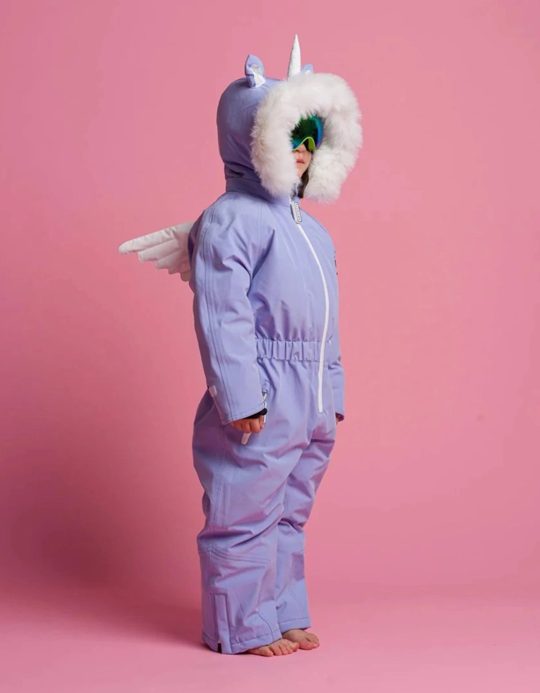 Girls Sparkle The Unicorn Snowsuit in Purple