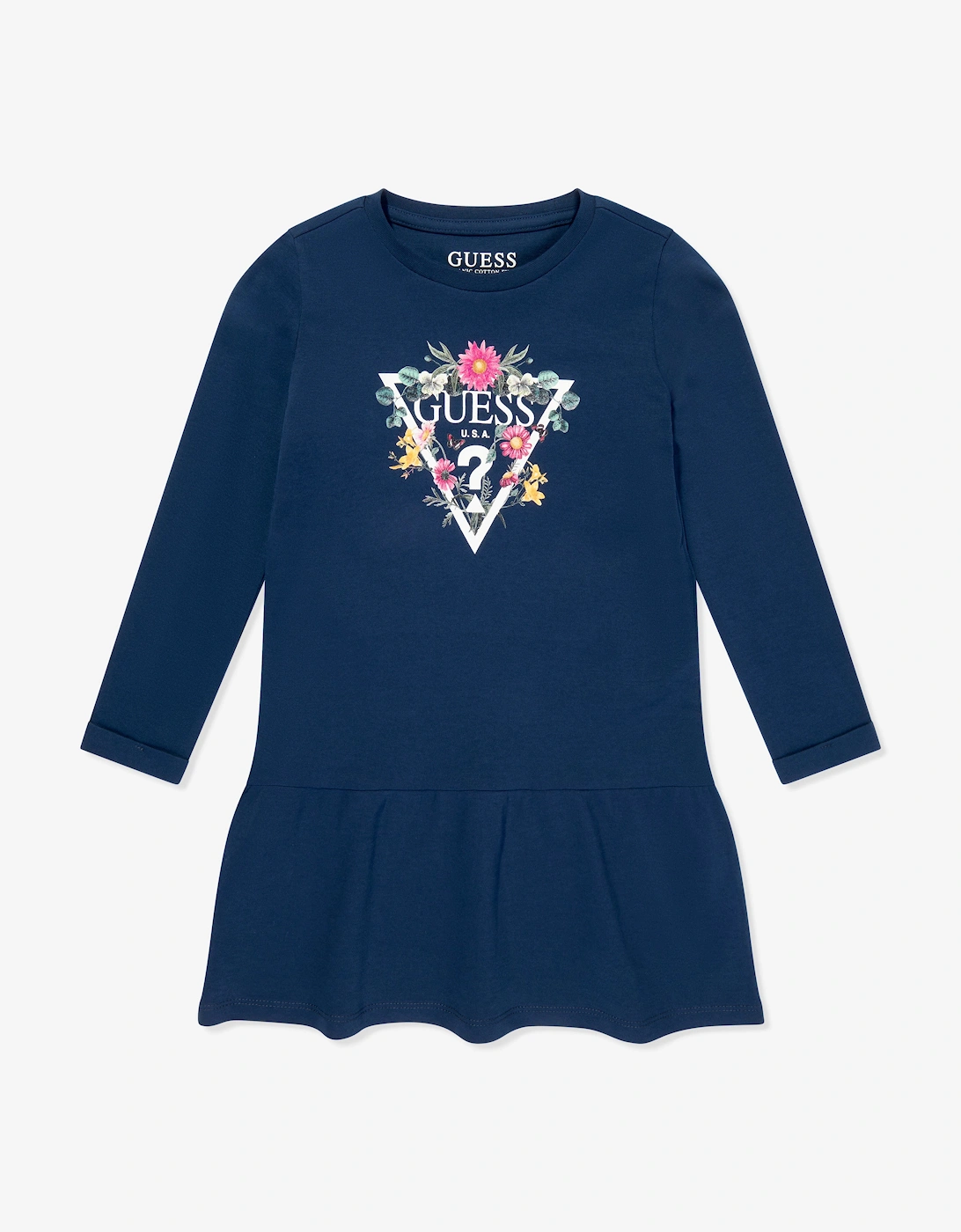 Girls Logo Jersey Dress in Navy, 5 of 4