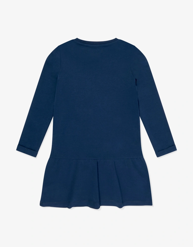 Girls Logo Jersey Dress in Navy