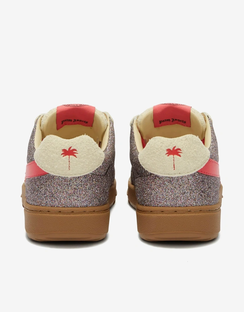 Girls Palm Beach University Glitter Trainers in Silver