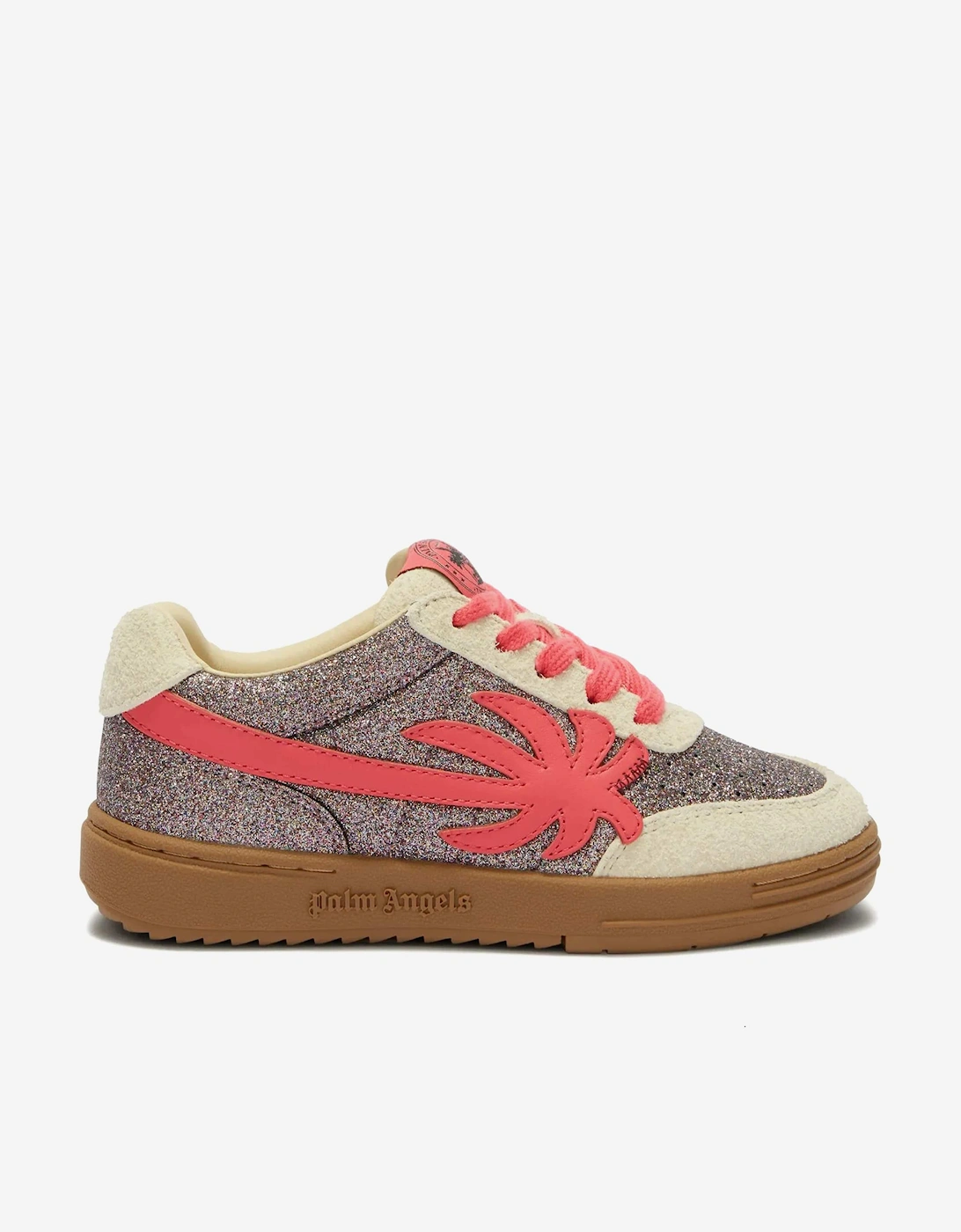 Girls Palm Beach University Glitter Trainers in Silver, 5 of 4