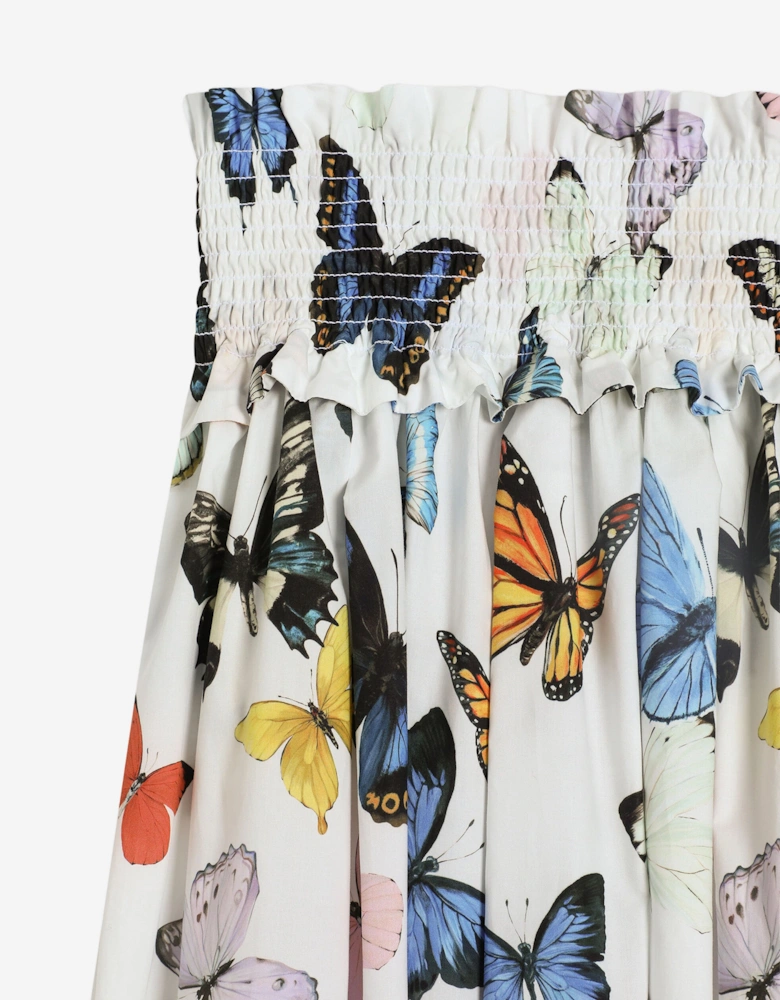 Girls Butterfly Print Skirt in Multicolour