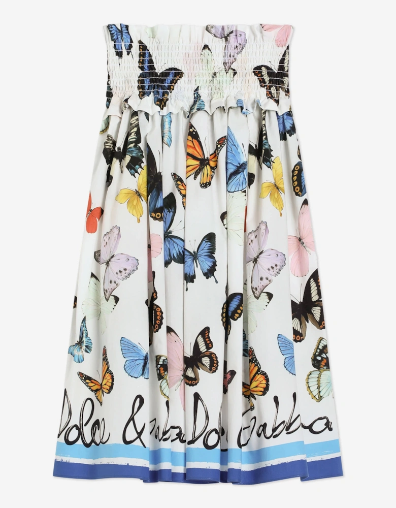 Girls Butterfly Print Skirt in Multicolour
