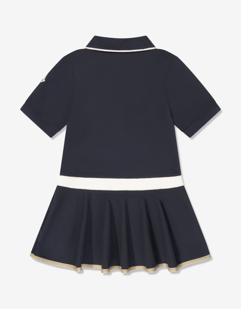 Girls Logo Polo Dress in Navy