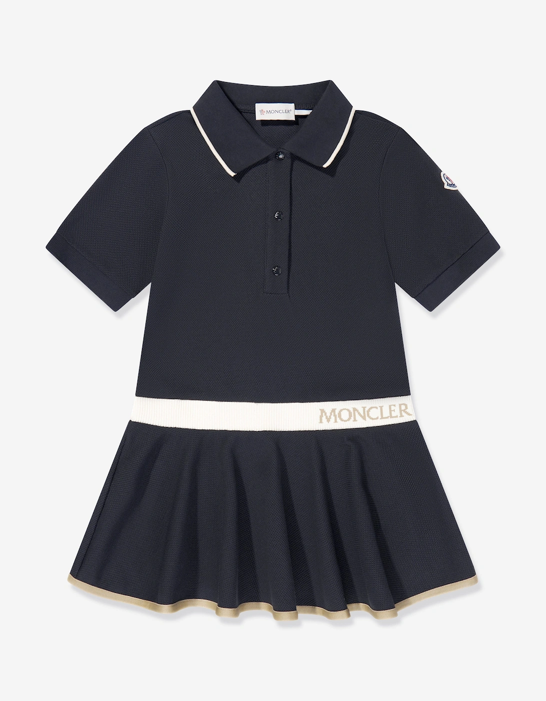 Moncler Girls Navy Enfant Logo Polo Dress In - Size: 4 Years Kids