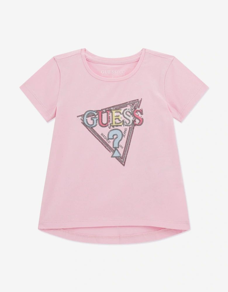 Girls High Low T-Shirt in Pink
