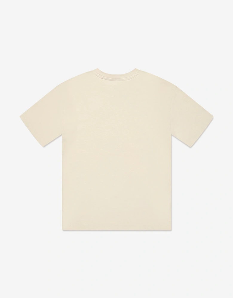 Boys Jersey Small Logo T-Shirt in Beige