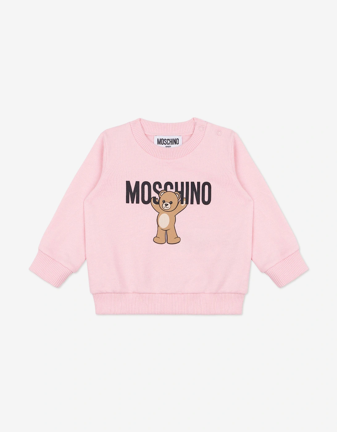 Baby Girls Teddy Bear Logo Sweatshirt in Pink, 5 of 4