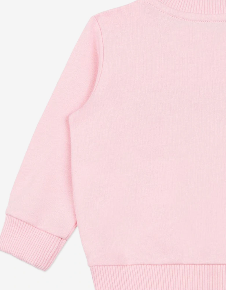 Baby Girls Teddy Bear Logo Sweatshirt in Pink