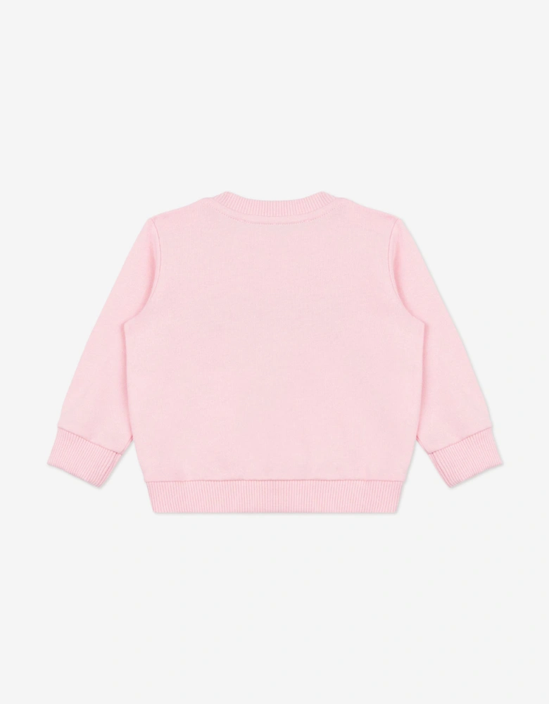 Baby Girls Teddy Bear Logo Sweatshirt in Pink