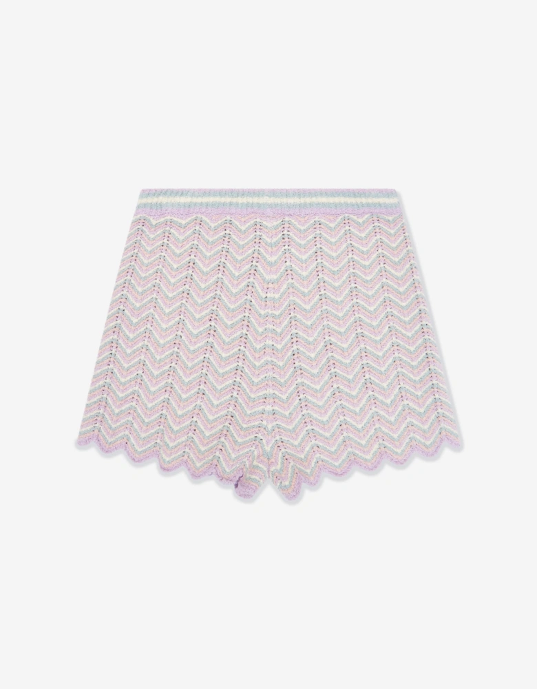 Girls Halliday Textured Knit Shorts in Multicoloured