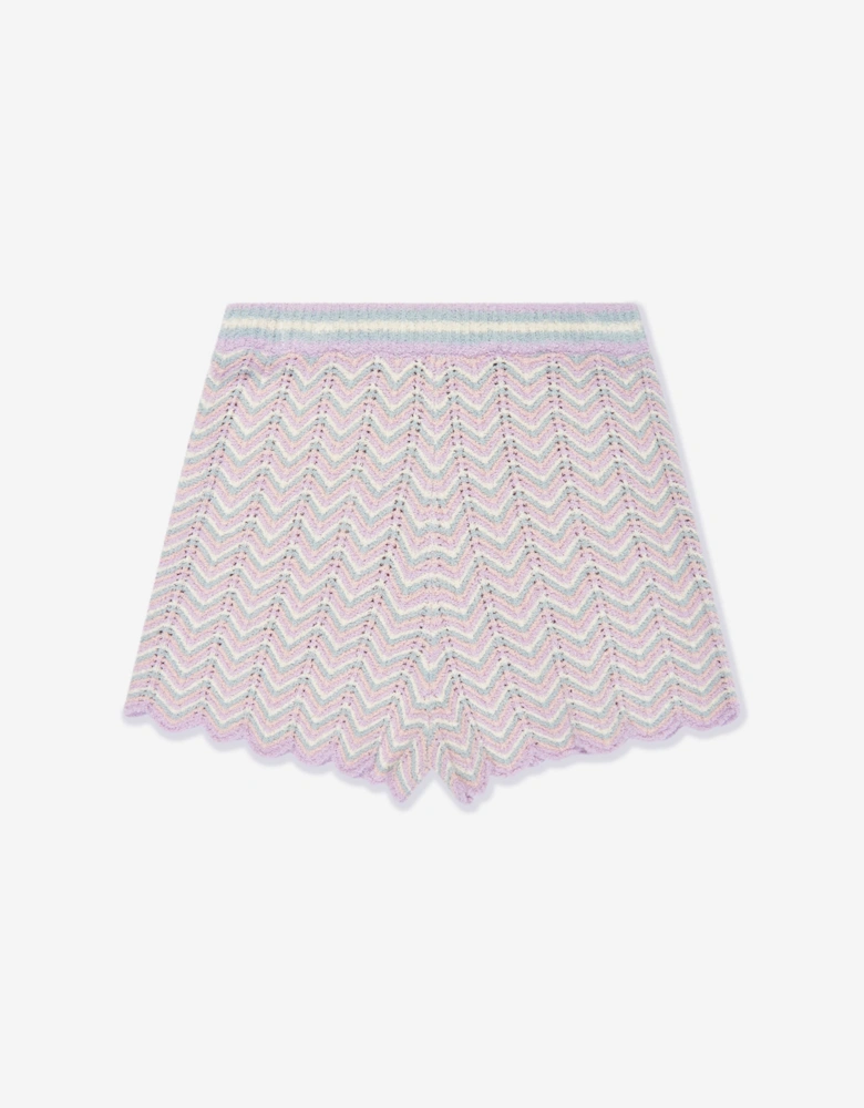 Girls Halliday Textured Knit Shorts in Multicoloured