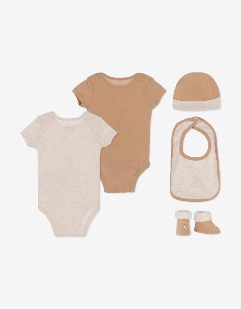Baby 5 Piece Bodysuit Set in Brown