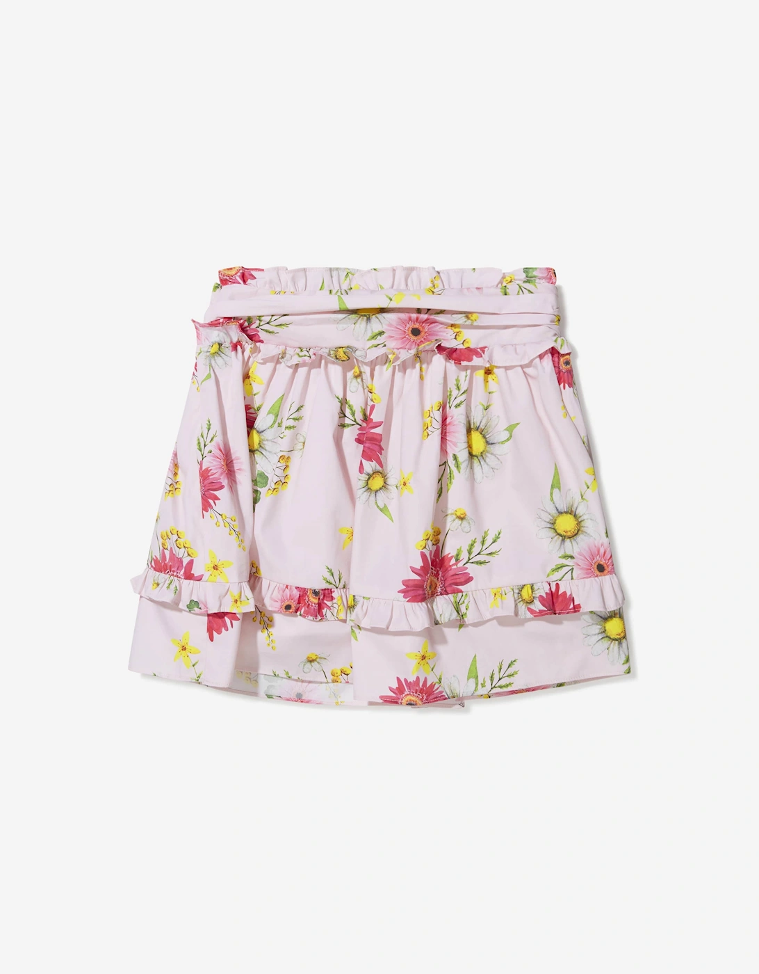 Girls Cotton Flower Print Skirt