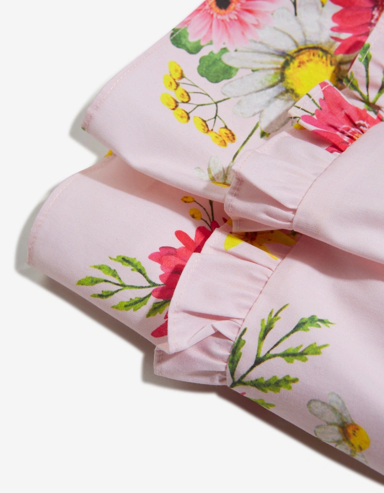 Girls Cotton Flower Print Skirt
