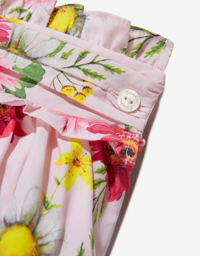 Girls Cotton Flower Print Skirt