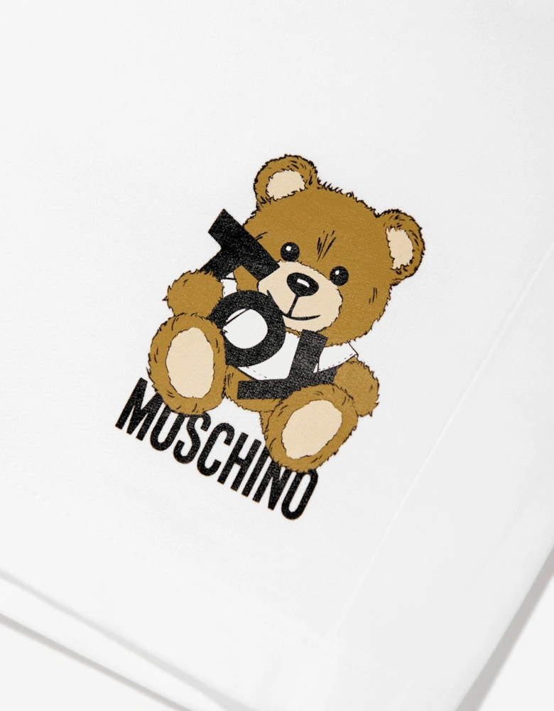 Boys Teddy Bear Logo Shorts in White