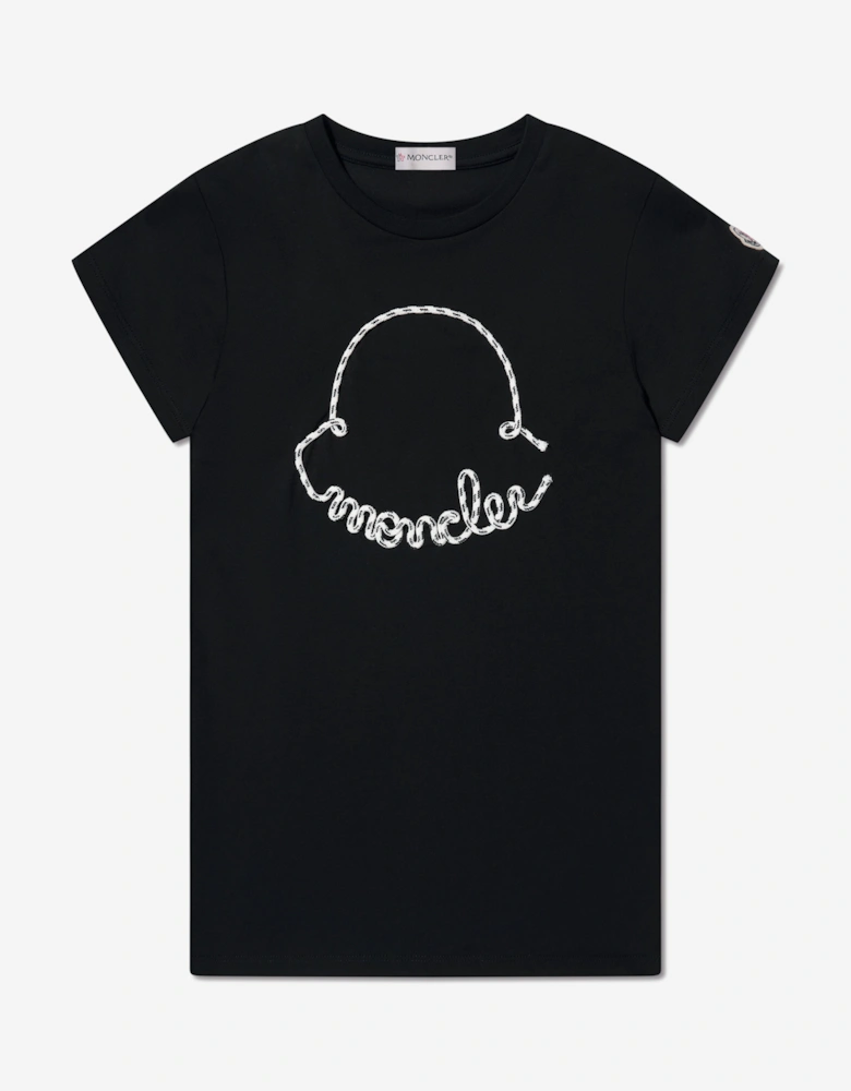 Enfant Girls Logo T-Shirt Dress in Black