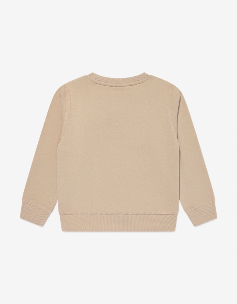 Hugo Boys Logo Print Sweatshirt in Beige
