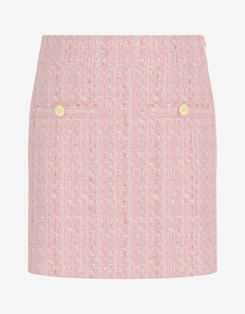 Girls Tweed Mini Skirt in Pink