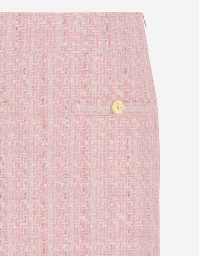 Girls Tweed Mini Skirt in Pink