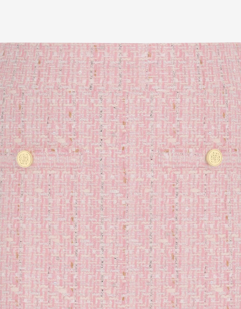 Girls Tweed Mini Skirt in Pink