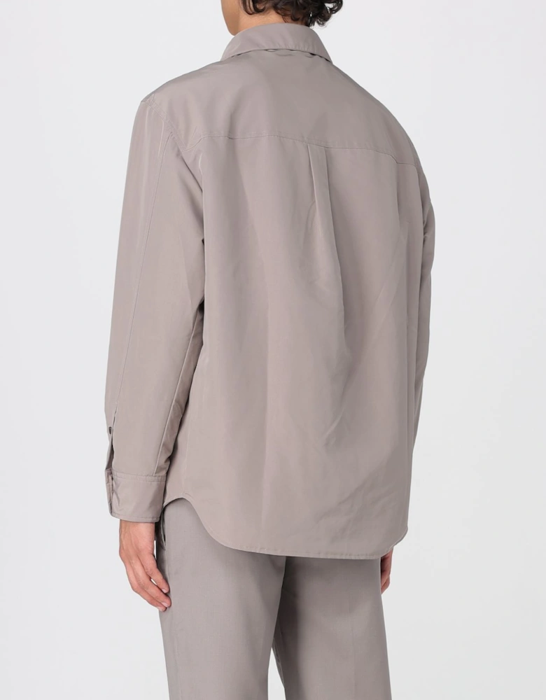 Regular Fit Shirt with Patch Pocket and Long Sleeves