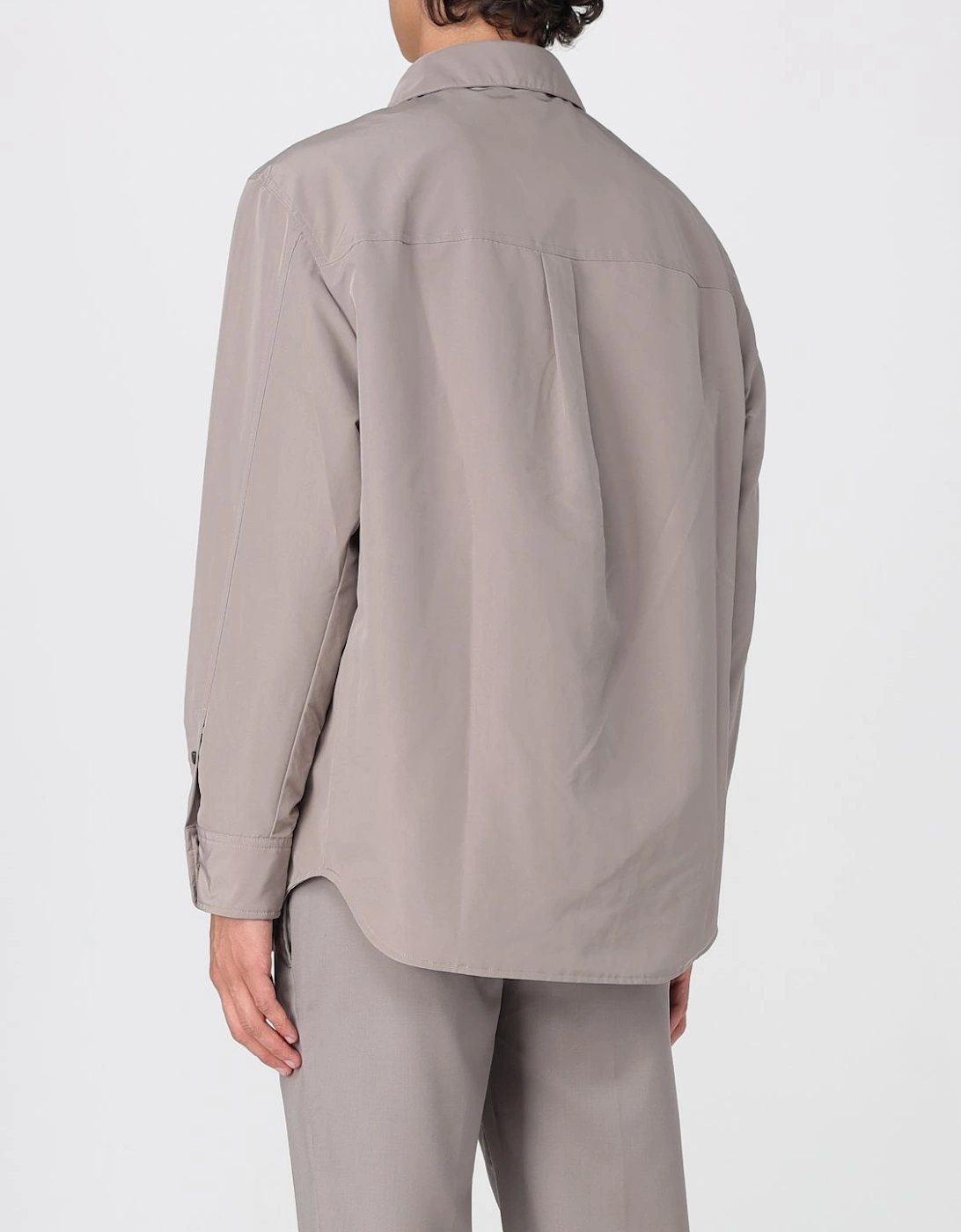 Regular Fit Shirt with Patch Pocket and Long Sleeves