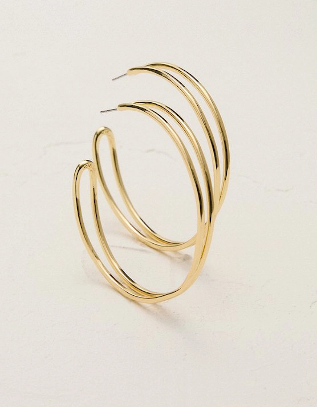 14kt Gold Plated Criss Cross Hoop Earring