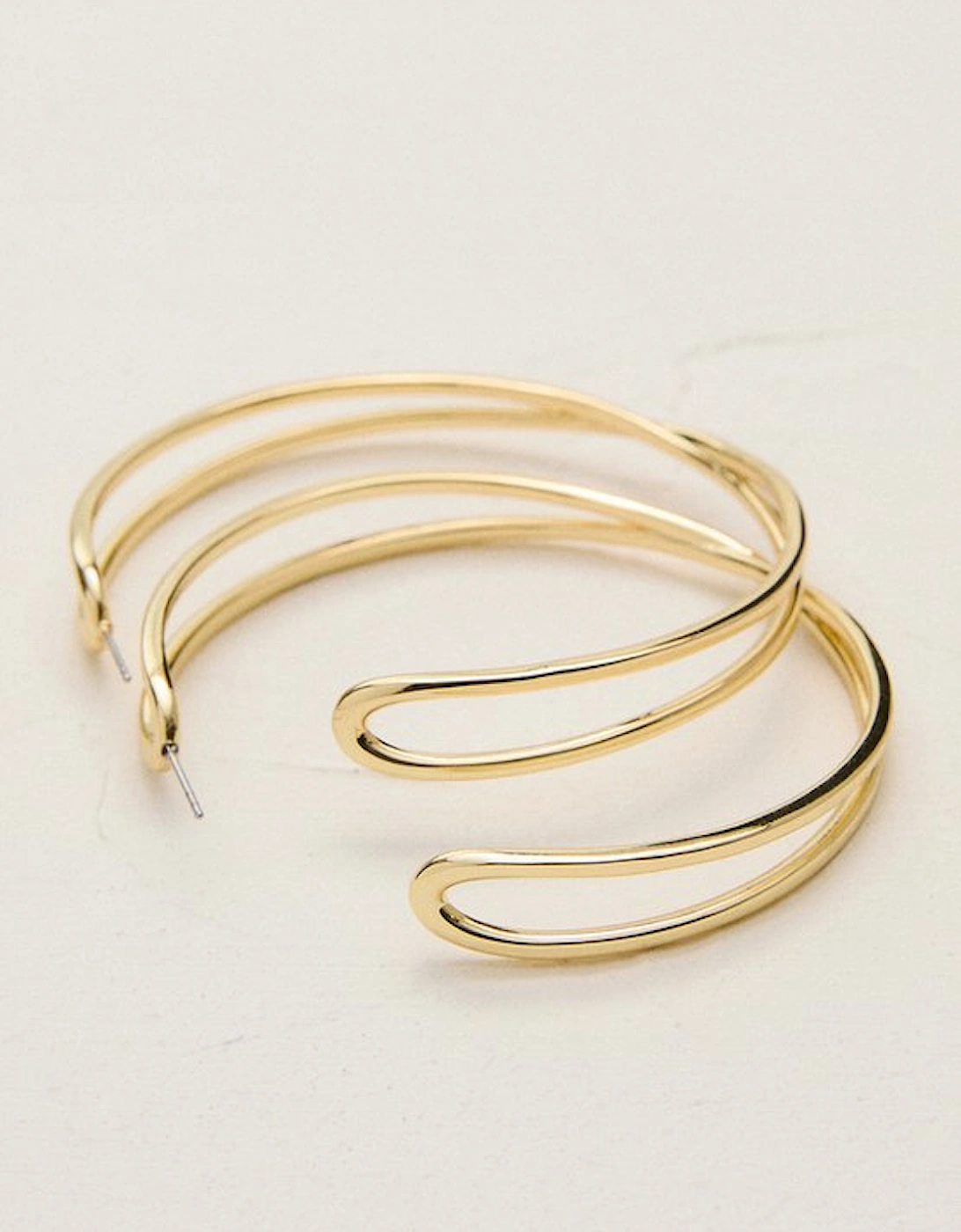 14kt Gold Plated Criss Cross Hoop Earring