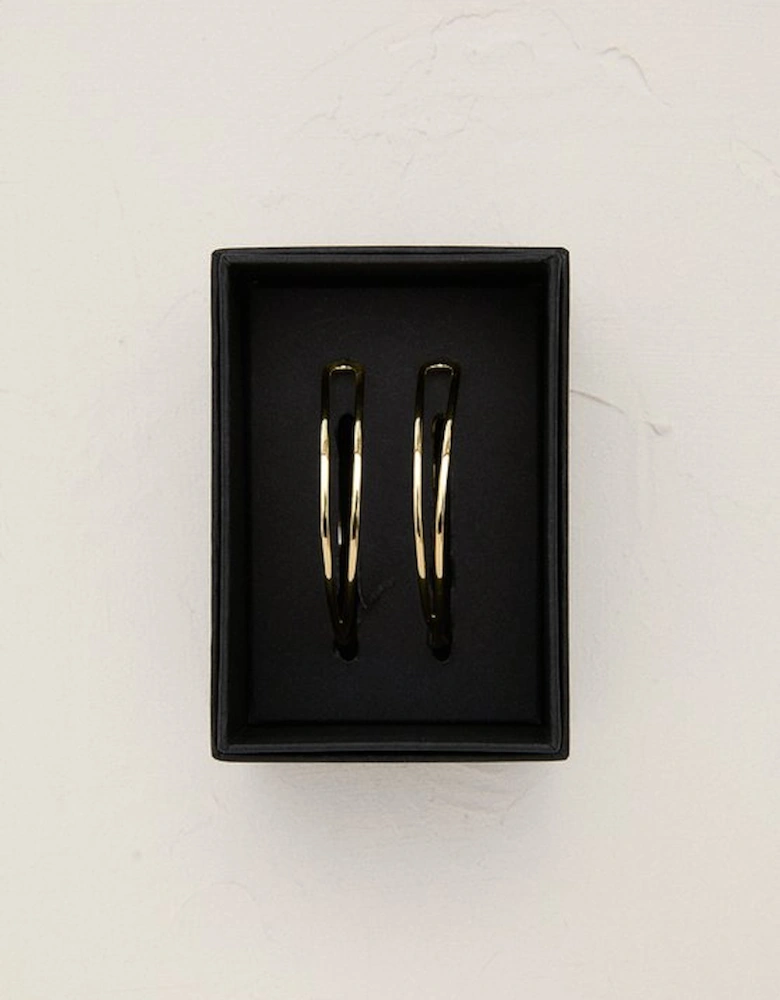 14kt Gold Plated Criss Cross Hoop Earring