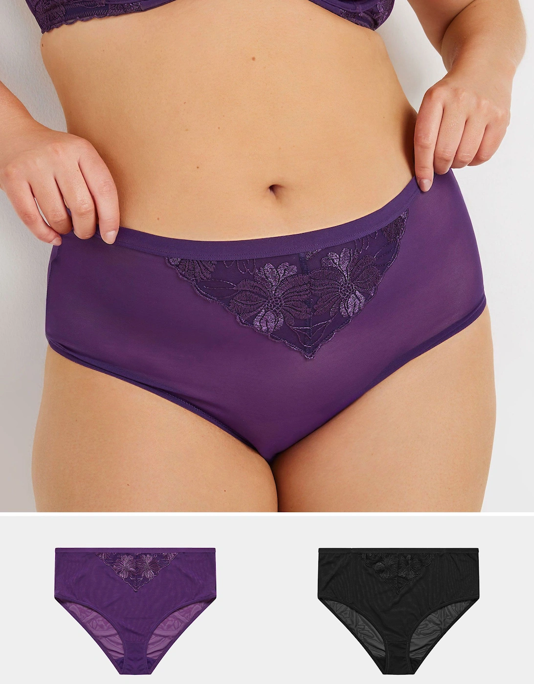 2 Pack Floral Lace Briefs, 2 of 1