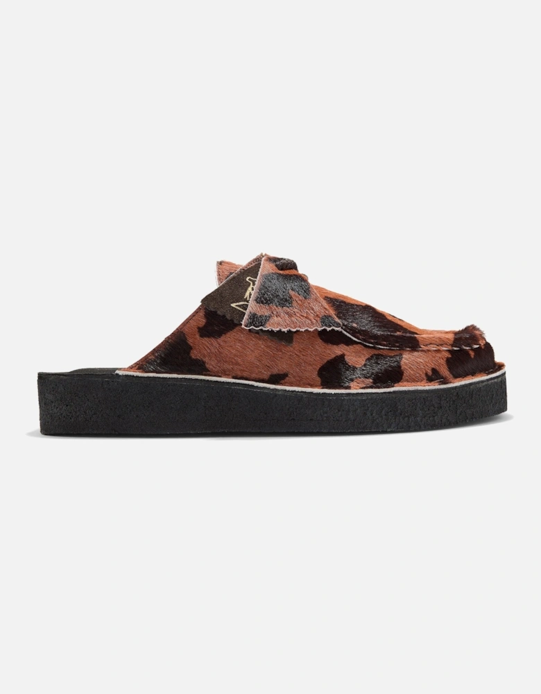 Desert Nomad Mule Brown Cow Print Slip Ons,Mules