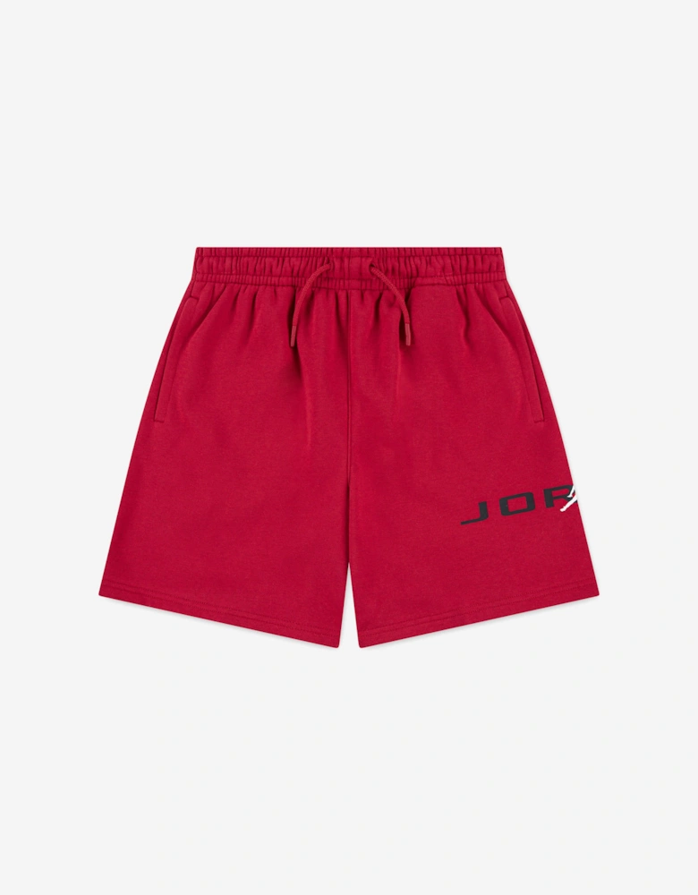 Boys MJ Stretch HBR Fleece Shorts in Red