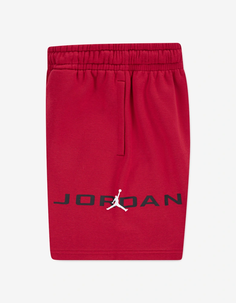Boys MJ Stretch HBR Fleece Shorts in Red