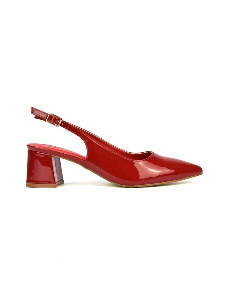 'Becky' Pointed Toe Slingback Court Shoe Heels