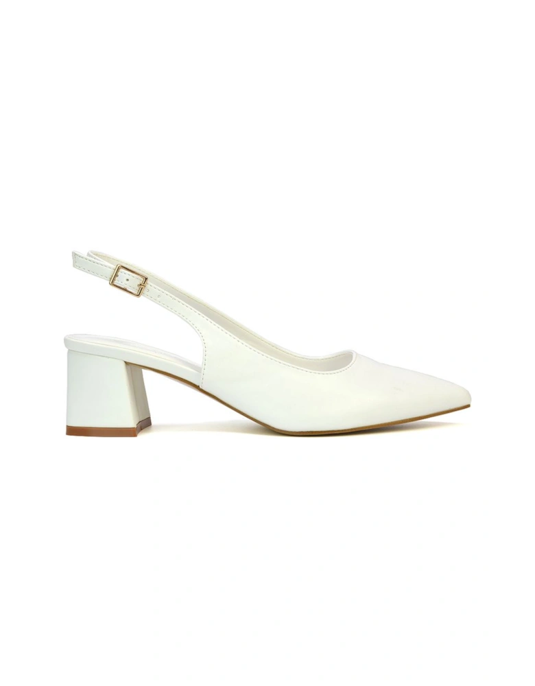 'Becky' Pointed Toe Slingback Court Shoe Heels