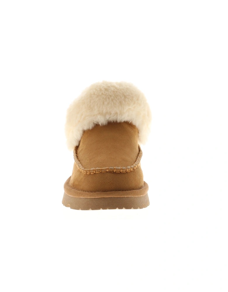 Womens Slipper Boots Faux Fur Lining Mink UK Size