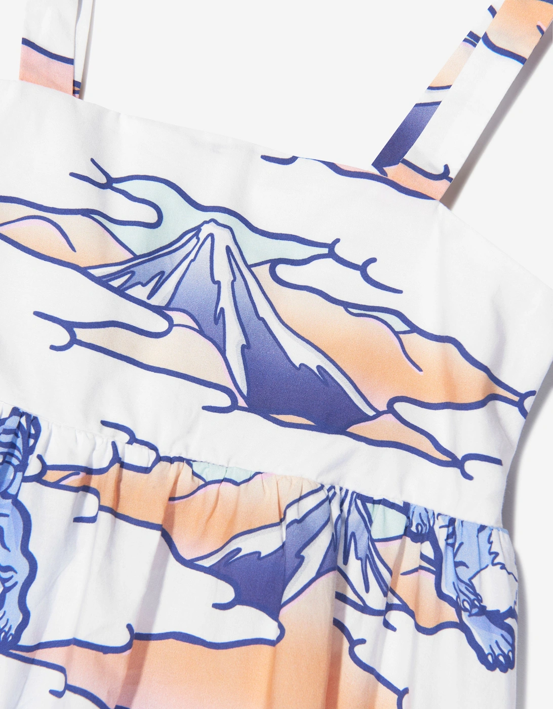 Girls Strappy Tigers Dress in White