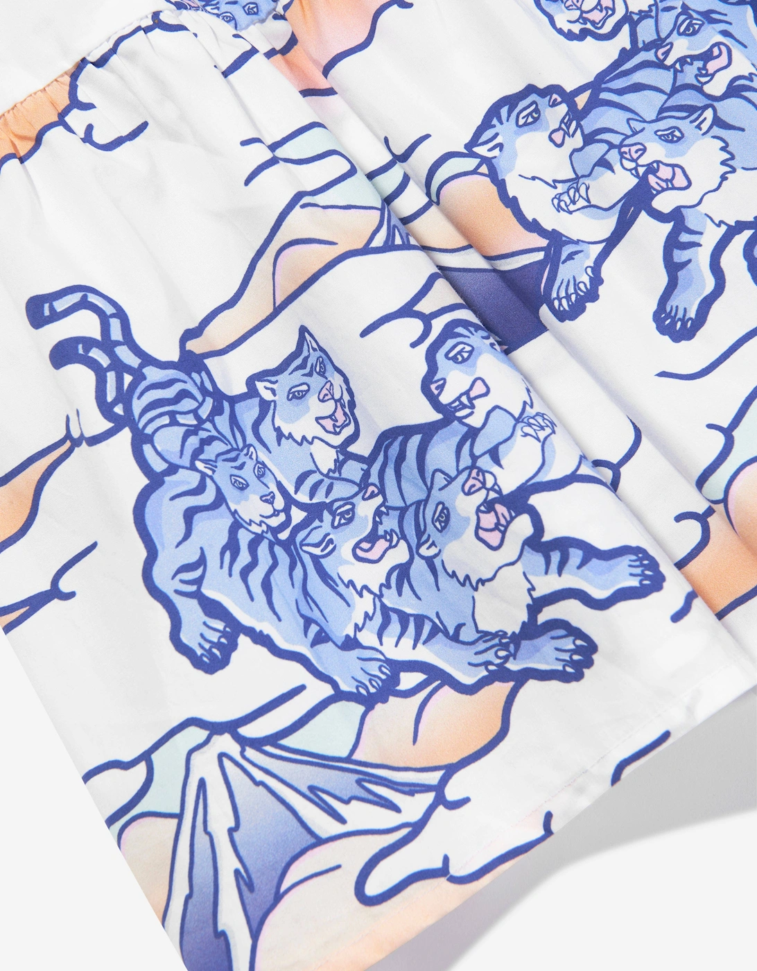 Girls Strappy Tigers Dress in White