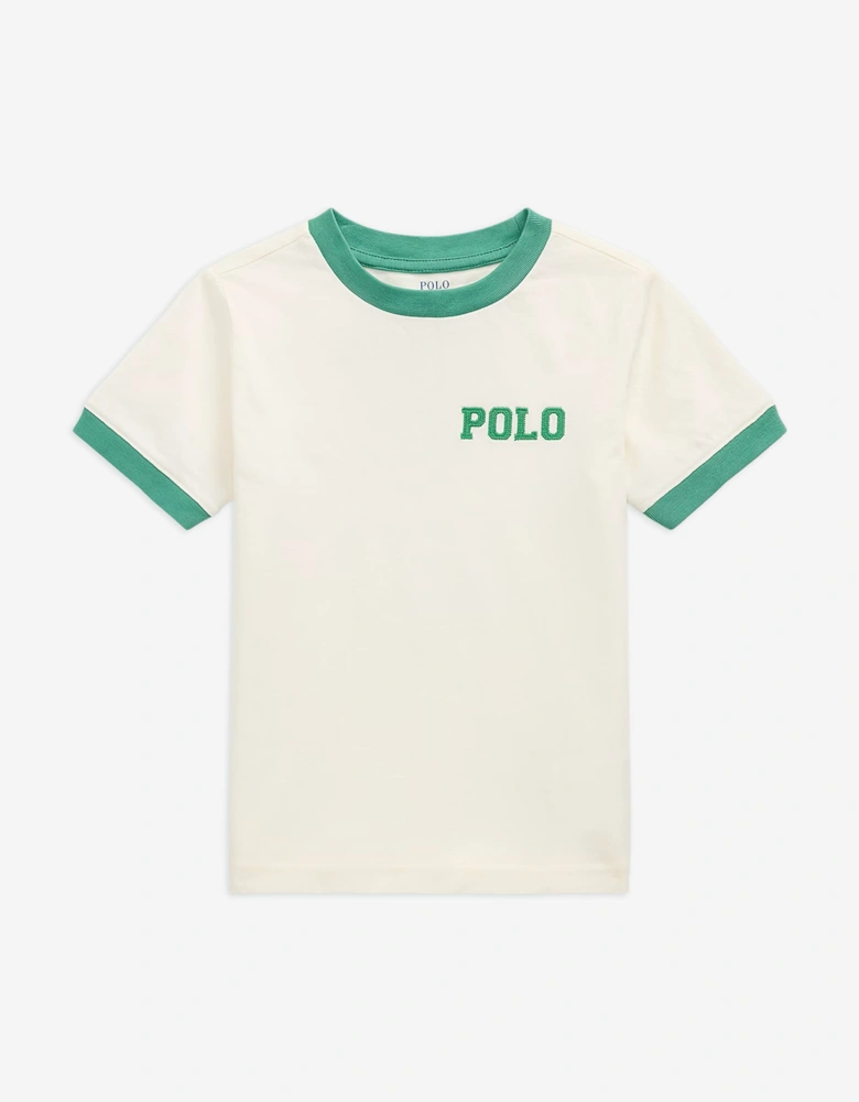 Boys Polo T-Shirt in Ivory