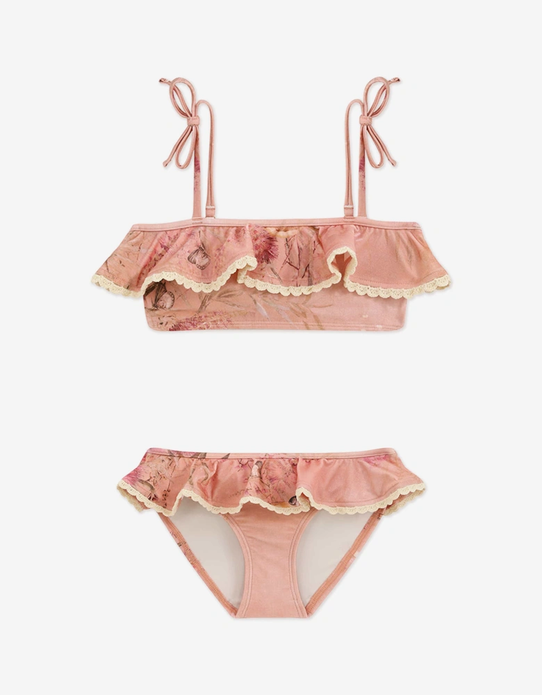 Girls Cascadian Trim Bikini in Pink