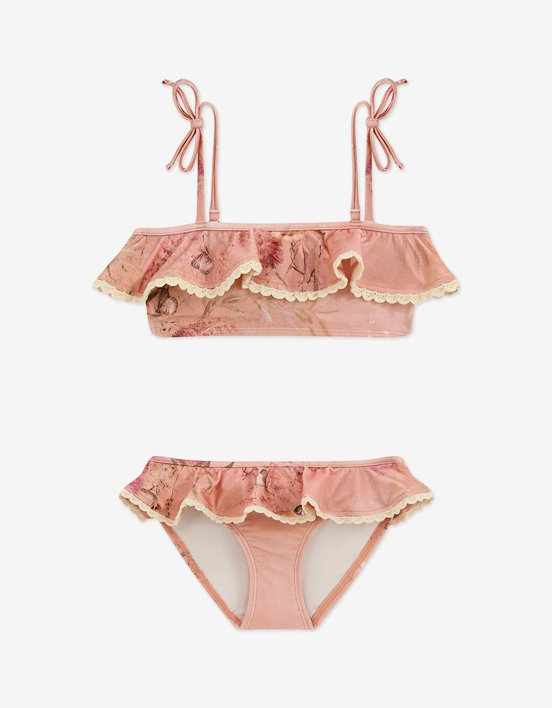 Zimmermann Girls Cascadian Trim Bikini in Pink - Size: 2 years