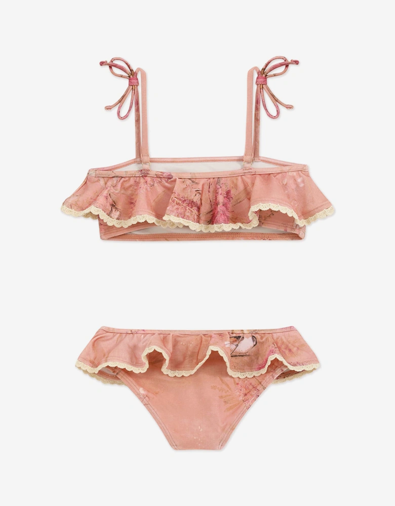 Girls Cascadian Trim Bikini in Pink