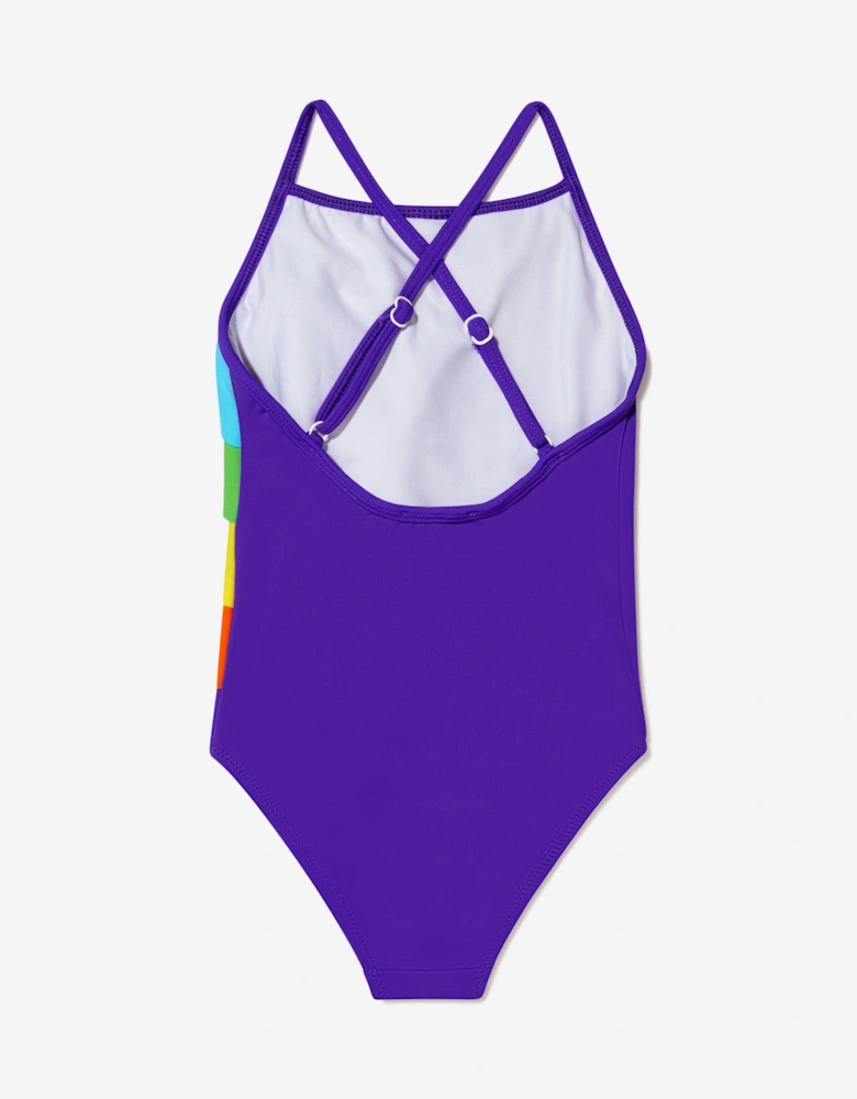 Girls Ezra Frill Swimsuit in Purple