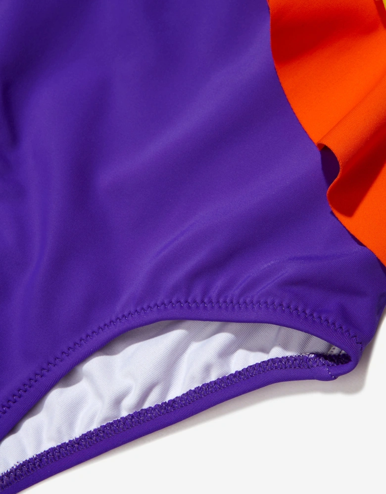 Girls Ezra Frill Swimsuit in Purple