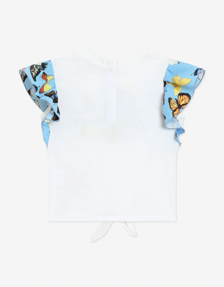 Baby Girls Butterfly T-Shirt in White