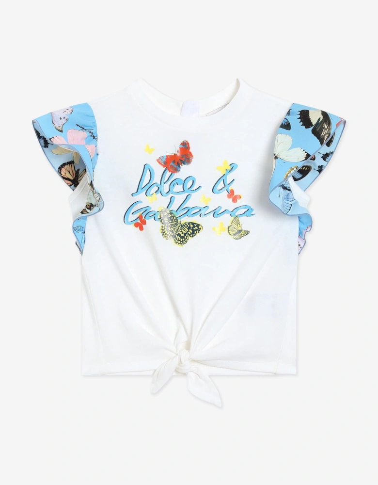 Baby Girls Butterfly T-Shirt in White