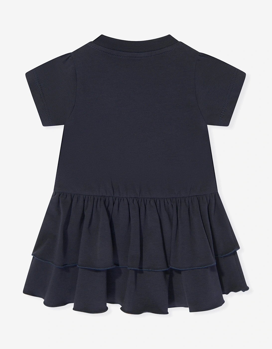 Baby Girls Logo Ruffle Dress in Navy